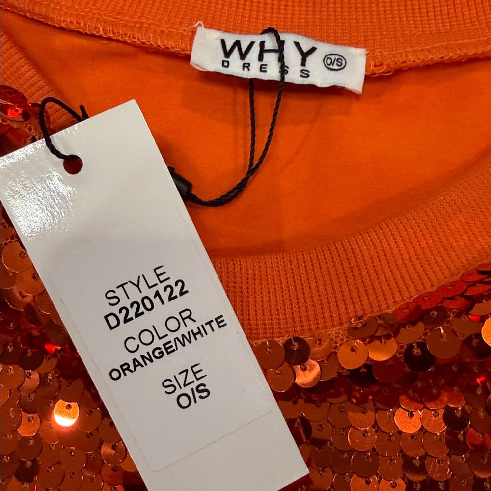 Orange Sequin Dress - Picture 5 of 7